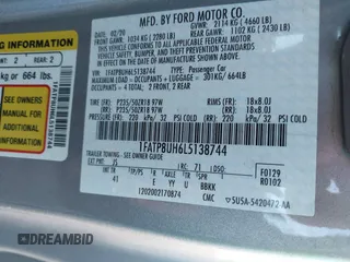 2020 Ford Mustang EcoBoost with VIN 1FATP8UH6L5138744, listed as a IAAI auction lot 41264200 with 55,408 mi miles and . Bid and sale history available at carsss.com. Image 9.
