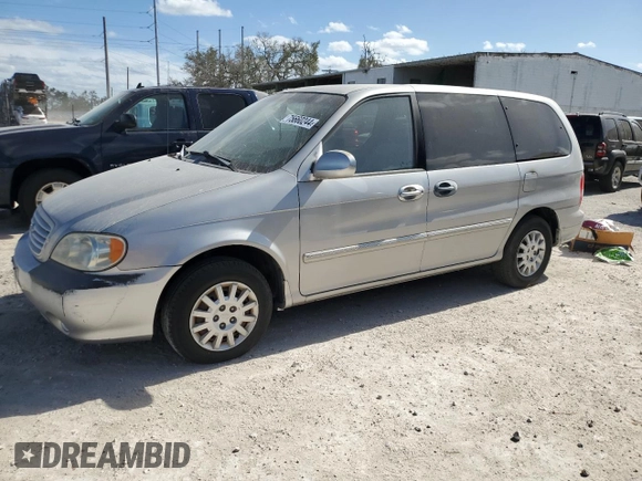 2003 Kia Sedona LX with VIN KNDUP131236453481, listed as a Copart auction lot 75660244 with 125,628 mi miles and Salvage Title. Bid and sale history available at carsss.com. Image 1.