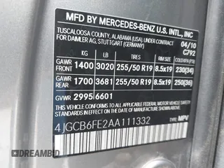 2010 Mercedes-Benz R 350 with VIN 4JGCB6FE2AA111332, listed as a IAAI auction lot 42043115 with 159,760 mi miles and . Bid and sale history available at DreamBid. Image 9.