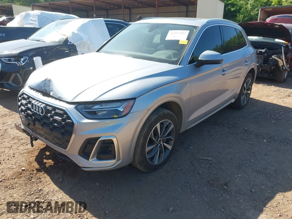 2022 Audi Q5 S line Premium Plus with VIN WA1EAAFY8N2075153, listed as a IAAI auction lot 42317317 with 67,230 mi miles and . Bid and sale history available at DreamBid. Image 2.