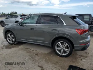 2020 Audi Q3 S line Premium with VIN WA1DECF38L1076385, listed as a Copart auction lot 47289355 with 67,536 mi miles and Non repairable. Bid and sale history available at DreamBid. Image 2.