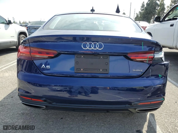 2021 Audi A5 Sportback S line Premium Plus with VIN WAUFACF58MA043610, listed as a Copart auction lot 45679575 with NaN miles and Salvage Title. Bid and sale history available at carsss.com. Image 6.
