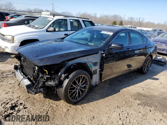 2019 Genesis G80 3.3T Sport with VIN KMTFN4JB1KU322582, listed as a Copart auction lot 89179275 with 44,629 mi miles and Salvage Title. Bid and sale history available at carsss.com. Image 1.