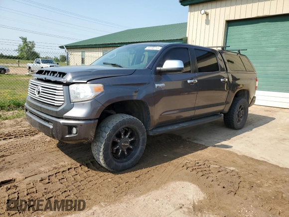 2015 Toyota Tundra Platinum z VIN 5TFAW5F1XFX434409, wystawiony jako Copart lot #59198715 z przebiegiem 163 988 mil mil oraz Szkoda całkowita • Salvage title. Historia ofert i sprzedaży dostępna na DreamBid. Obrazek 1.