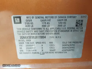 2018 Chevrolet Equinox LT with VIN 2GNAXSEVXJ6170804, listed as a IAAI auction lot 40216324 with 94,496 mi miles. Bid and sale history available at carsss.com. Image 9.