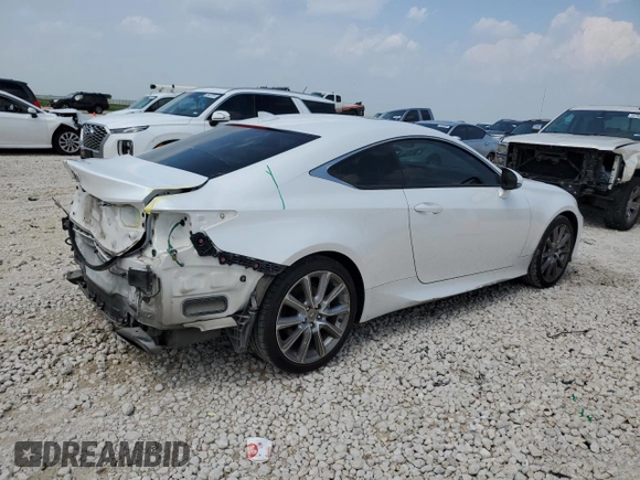 2015 Lexus RC 350 F Sport with VIN JTHHE5BCXF5000574, listed as a Copart auction lot 55218575 with 96,835 mi miles and Salvage title. Bid and sale history available at DreamBid. Image 3.