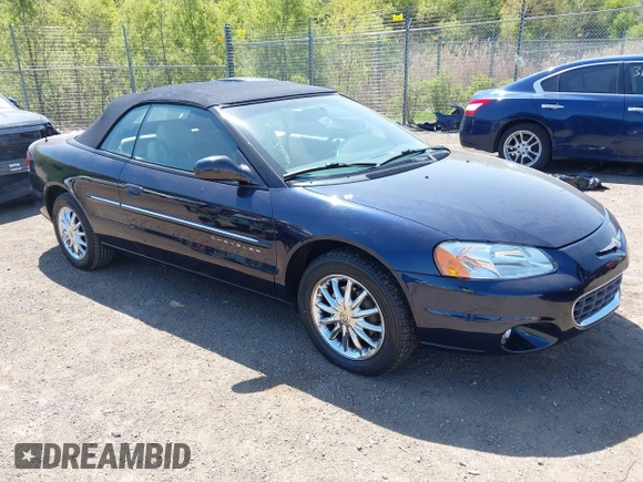 2001 Chrysler Sebring Limited with VIN 1C3EL65UX1N698895, listed as a IAAI auction lot 42208161 with 126,349 mi miles and . Bid and sale history available at DreamBid. Image 1.