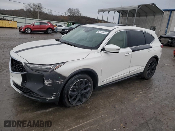 2023 Acura MDX w/Technology Package with VIN 5J8YD9H43PL007733, listed as a Copart auction lot 82115574 with 22,616 mi miles and Salvage Title. Bid and sale history available at carsss.com. Image 1.