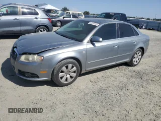 2008 Audi A4 2.0T with VIN WAUAF78E38A102570, listed as a Copart auction lot 53910215 with 145,095 mi miles and Salvage title. Bid and sale history available at DreamBid. Image 1.