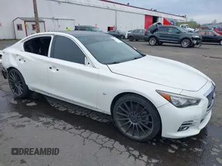2014 Infiniti Q50 Premium z VIN JN1BV7AP8EM671403, wystawiony jako IAAI lot #41837716 z przebiegiem 115 058 mil mil oraz . Historia ofert i sprzedaży dostępna na DreamBid. Obrazek 1.