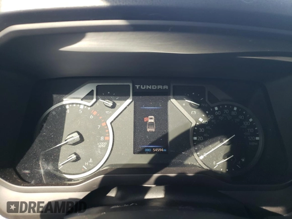 2022 Toyota Tundra SR5 with VIN 5TFLA5DA8NX048418, listed as a Copart auction lot 48406495 with 54,594 mi miles and Salvage title. Bid and sale history available at DreamBid. Image 9.