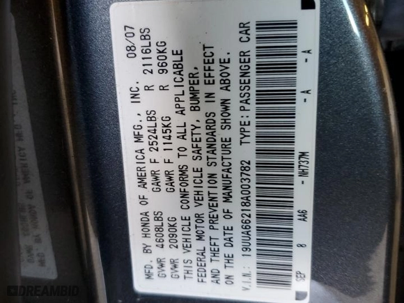 2008 Acura TL with VIN 19UUA66218A003782, listed as a Copart auction lot 52126805 with 90,736 mi miles and Salvage Title. Bid and sale history available at carsss.com. Image 14.