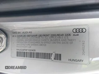 2015 Audi A3 Premium Plus z VIN WAUCCGFFXF1020409, wystawiony jako IAAI lot #41534468 z przebiegiem 116 708 mil mil oraz . Historia ofert i sprzedaży dostępna na DreamBid. Obrazek 9.