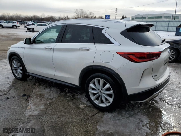 2019 Infiniti QX50 LUXE with VIN 3PCAJ5M35KF119542, listed as a Copart auction lot 45953075 with 77,349 mi miles and Salvage Title. Bid and sale history available at carsss.com. Image 2.