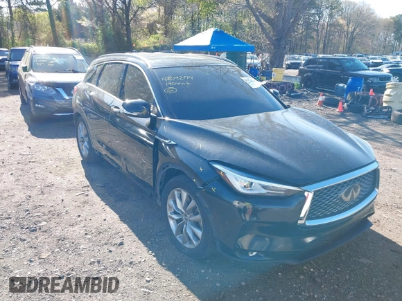 2019 Infiniti QX50 Essential with VIN 3PCAJ5M33KF148215, listed as a IAAI auction lot 42092174 with 82,604 mi miles and . Bid and sale history available at DreamBid. Image 1.