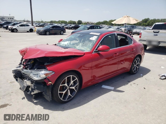 2019 Alfa Romeo Giulia Sport with VIN ZARFAMAN2K7612385, listed as a Copart auction lot 65497014 with 0 mi miles and Salvage Title. Bid and sale history available at carsss.com. Image 1.