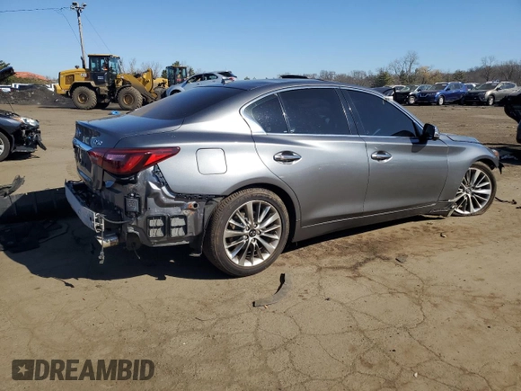 2022 Infiniti Q50 LUXE with VIN JN1EV7BR7NM341197, listed as a Copart auction lot 48691555 with 35,895 mi miles and Salvage Title. Bid and sale history available at carsss.com. Image 3.