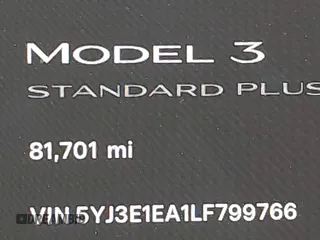 2020 Tesla Model 3 Standard Range Plus with VIN 5YJ3E1EA1LF799766, listed as a IAAI auction lot 41386508 with 90,000 mi miles. Bid and sale history available at carsss.com. Image 16.