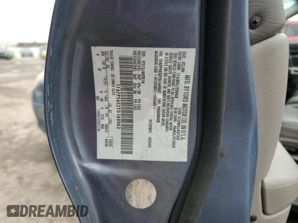 2000 Ford Taurus SEL with VIN 1FAFP56S2YG160062, listed as a Copart auction lot 82297744 with 97,218 mi miles and Salvage title. Bid and sale history available at DreamBid. Image 14.