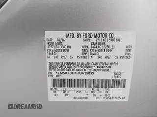 2017 Ford Explorer XLT с VIN 1FM5K7DH7HGA15053, выставлен на аукционе IAAI как лот 42425444 с пробегом 110 336 миль миль и . История ставок и продаж доступна на DreamBid. Изображение 9.