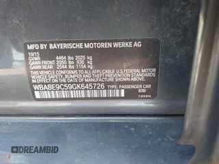 2016 BMW 3 Series 328i with VIN WBA8E9C59GK645726, listed as a IAAI auction lot 40067862 with 87,294 mi miles and . Bid and sale history available at DreamBid. Image 9.