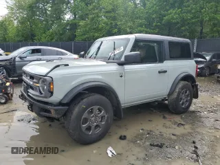 2024 Ford Bronco Big Bend with VIN 1FMDE7AH7RLB13323, listed as a Copart auction lot 56677485 with 1,357 mi miles and Salvage title. Bid and sale history available at DreamBid. Image 1.