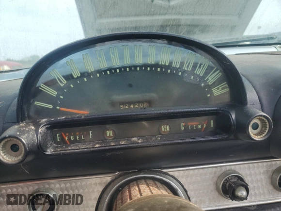 1956 Ford Thunderbird with VIN P6FH263430, listed as a Copart auction lot 75977804 with 52,420 mi miles and Salvage Title. Bid and sale history available at DreamBid. Image 9.