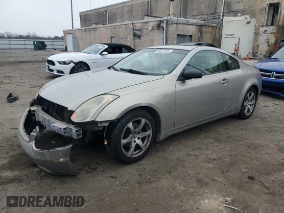 2003 Infiniti G35 Coupe w/Leather with VIN JNKCV54E33M207477, listed as a Copart auction lot 82015404 with 142,755 mi miles and Salvage Title. Bid and sale history available at carsss.com. Image 1.