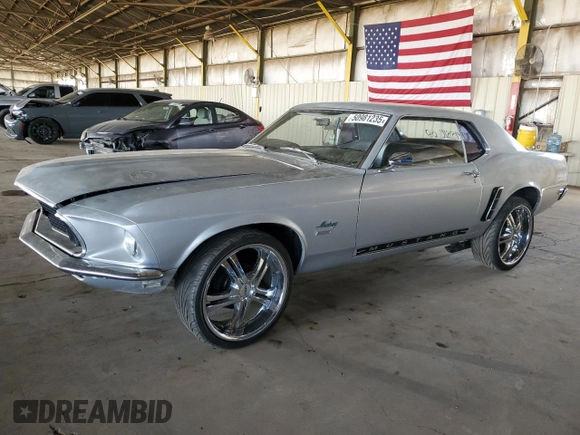 1969 Ford Mustang с VIN 9F01M120206, выставлен на аукционе Copart как лот 50981235 с пробегом 34 128 миль миль и Чистый • Clean title. История ставок и продаж доступна на DreamBid. Изображение 1.