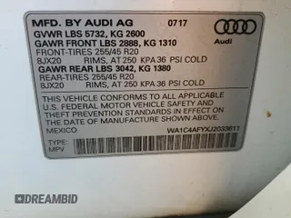 2018 Audi SQ5 Prestige with VIN WA1C4AFYXJ2033611, listed as a Copart auction lot 50764524 with 68,673 mi miles and Salvage Title. Bid and sale history available at DreamBid. Image 12.