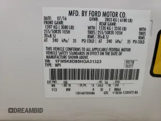 2017 Ford Explorer XLT z VIN 1FM5K8D85HGA31323, wystawiony jako Copart lot #62210725 z przebiegiem 135 643 mil mil oraz Szkoda całkowita • Salvage title. Historia ofert i sprzedaży dostępna na DreamBid. Obrazek 13.