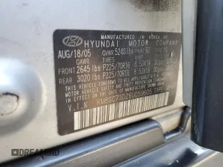 2006 Hyundai Santa Fe GLS with VIN KM8SC73D26U059605, listed as a Copart auction lot 75920424 with 203,470 mi miles and Salvage Title. Bid and sale history available at carsss.com. Image 14.