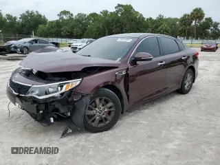 2017 Kia Optima LX z VIN 5XXGT4L34HG129159, wystawiony jako Copart lot #59924585 z przebiegiem 46 477 mil mil oraz Szkoda całkowita • Salvage title. Historia ofert i sprzedaży dostępna na DreamBid. Obrazek 1.