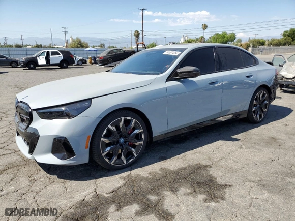 2024 BMW i5 M60 with VIN WBY43FK05RCR83468, listed as a Copart auction lot 60697064 with NaN miles and Salvage Title. Bid and sale history available at carsss.com. Image 1.