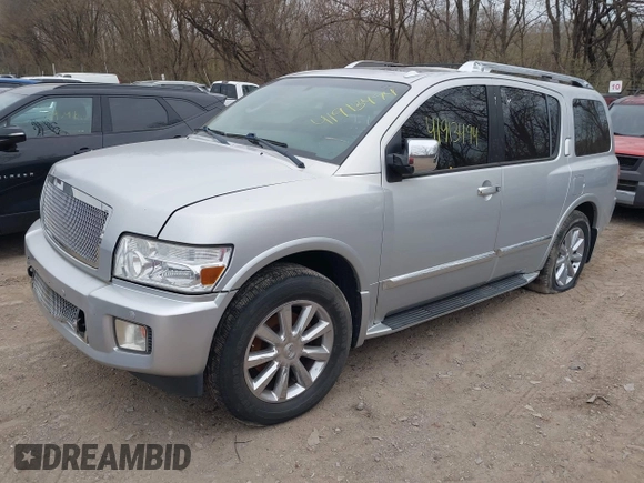 2008 Infiniti QX56 with VIN 5N3AA08C58N903066, listed as a IAAI auction lot 41913494 with 159,280 mi miles. Bid and sale history available at carsss.com. Image 2.