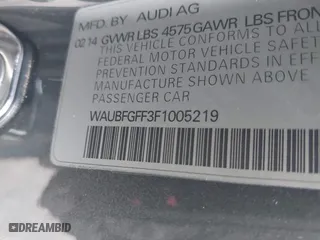 2015 Audi A3 2.0T Premium with VIN WAUBFGFF3F1005219, listed as a IAAI auction lot 41865869 with 91,993 mi miles. Bid and sale history available at carsss.com. Image 9.