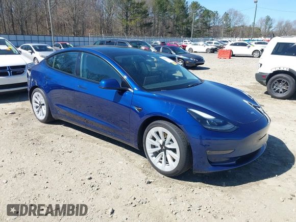 2021 Tesla Model 3 Long Range with VIN 5YJ3E1EB3MF031457, listed as a IAAI auction lot 41630758 with 71,113 mi miles and . Bid and sale history available at carsss.com. Image 1.