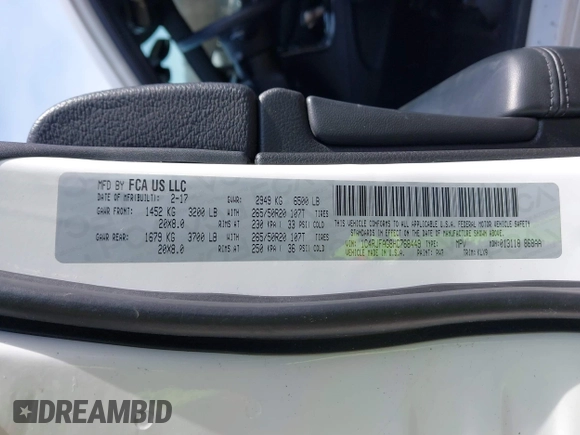 2017 Jeep Grand Cherokee Altitude with VIN 1C4RJFAG8HC768449, listed as a IAAI auction lot 41777272 with 72,913 mi miles and . Bid and sale history available at DreamBid. Image 9.