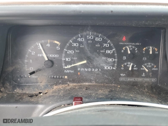 1995 Chevrolet Tahoe with VIN 1GNEK13K2SJ439871, listed as a Copart auction lot 73173034 with 274,829 mi miles and Salvage Title. Bid and sale history available at carsss.com. Image 9.
