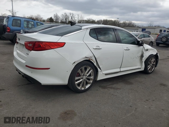 2014 Kia Optima SXL Turbo with VIN 5XXGR4A64EG348677, listed as a Copart auction lot 50593735 with 111,329 mi miles and Salvage Title. Bid and sale history available at DreamBid. Image 3.