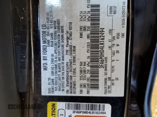 2020 Ford Fusion SE with VIN 3FA6P0HD4LR162494, listed as a Copart auction lot 48019175 with 71,534 mi miles and Salvage Title. Bid and sale history available at DreamBid. Image 13.