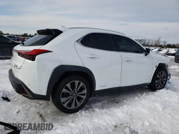 2020 Lexus UX 250h F Sport with VIN JTHR9JBH7L2032974, listed as a Copart auction lot 87505865 with 51,461 mi miles and Salvage title. Bid and sale history available at DreamBid. Image 3.