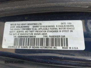2003 Subaru Legacy L z VIN 4S3BH635037308518, wystawiony jako IAAI lot #42373801 z przebiegiem 129 242 mil mil oraz . Historia ofert i sprzedaży dostępna na DreamBid. Obrazek 9.