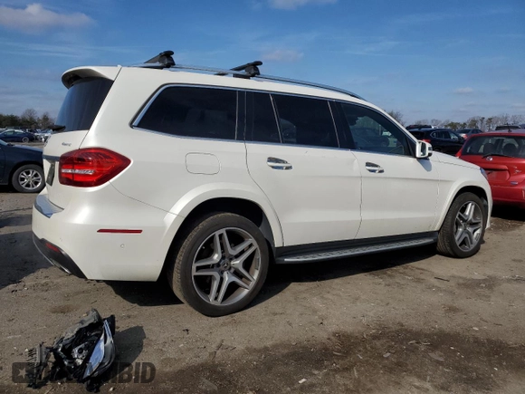 2019 Mercedes-Benz GLS 550 with VIN 4JGDF7DE0KB222488, listed as a Copart auction lot 44737695 with 86,977 mi miles and Salvage title. Bid and sale history available at DreamBid. Image 3.