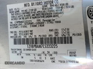 2012 Ford Mustang V6 Premium with VIN 1ZVBP8AM7C5223225, listed as a Copart auction lot 53139935 with 122,982 mi miles and Salvage Title. Bid and sale history available at carsss.com. Image 15.