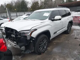 2024 Toyota Sequoia SR5 with VIN 7SVAAABA0RX044605, listed as a IAAI auction lot 41287493 with 8,401 mi miles. Bid and sale history available at carsss.com. Image 2.