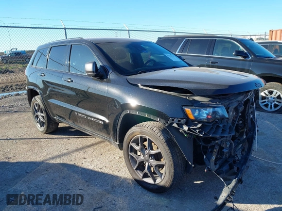 2021 Jeep Grand Cherokee 80th Anniversary with VIN 1C4RJFBG9MC527654, listed as a IAAI auction lot 41212055 with 92,436 mi miles and . Bid and sale history available at DreamBid. Image 1.