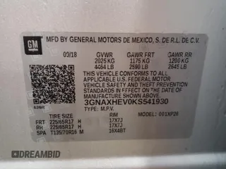 2019 Chevrolet Equinox LS with VIN 3GNAXHEV0KS541930, listed as a Copart auction lot 44980095 with 106,374 mi miles and Salvage Title. Bid and sale history available at carsss.com. Image 13.