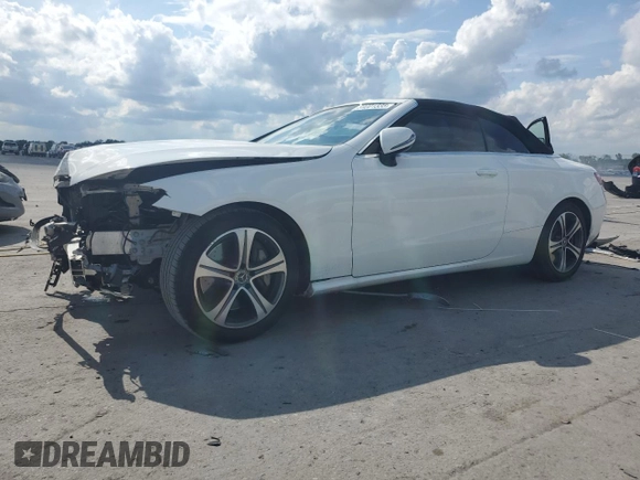 2018 Mercedes-Benz E 400 with VIN WDD1K6FB2JF033614, listed as a Copart auction lot 59001335 with 58,514 mi miles and Salvage title. Bid and sale history available at DreamBid. Image 1.