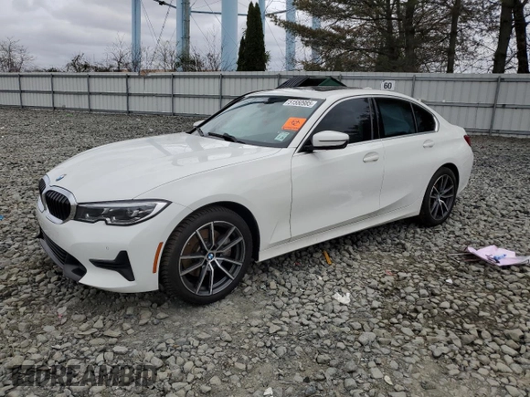 2020 BMW 3 Series 330i xDrive with VIN 3MW5R7J05L8B20595, listed as a Copart auction lot 51550985 with 0 mi miles and Salvage Title. Bid and sale history available at carsss.com. Image 1.